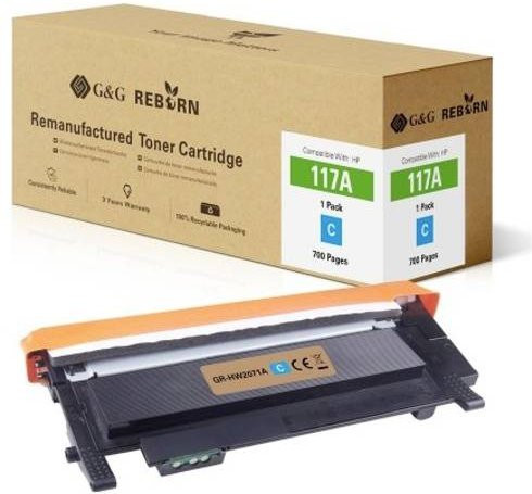 G&G Toner Cartridge Cyan Kompatibel mit HP 117A Remanufactured für Laserdrucker mit 700 Seiten Reichweite - Bild 1