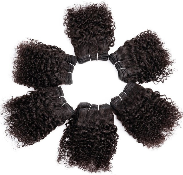 MISY Haar Extensions, Lockiges Brasilianisches Menschenhaar, 6 Teile - Bild 1