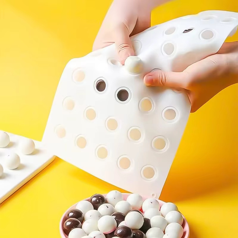 Silikonform mit 35 Löchern für Mondkuchen, Schokolade und Mousse, weiß, runde Backform für Cake Pops und kleine Gebäckstücke - Bild 2