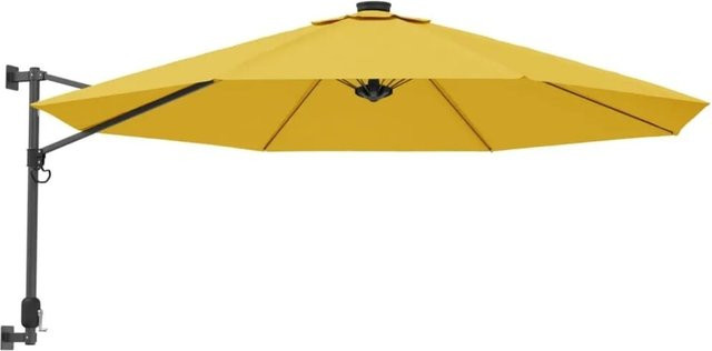 vidaXL Wand-Sonnenschirm mit LEDs in Gelb aus Polyester und Aluminium, Durchmesser: 290 cm - Bild 1