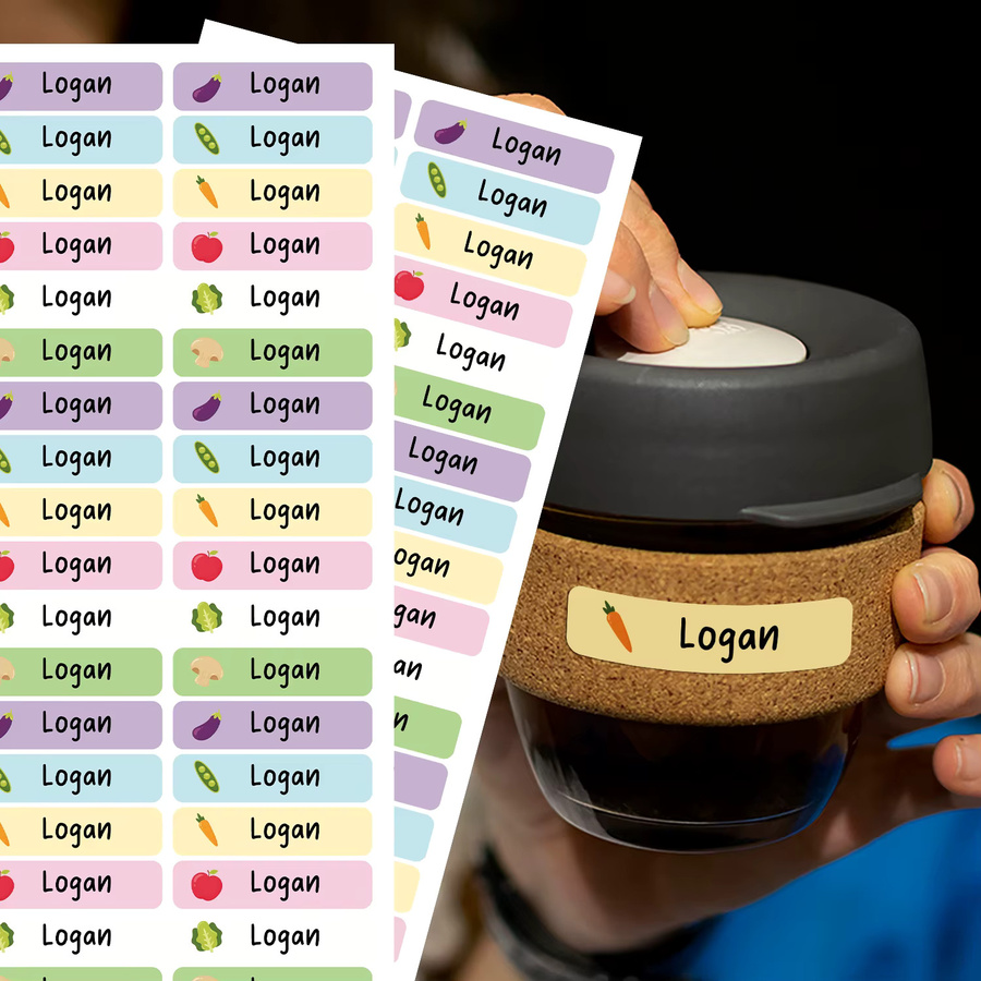 Personalisierbare und wasserdichte Namensschilder für Kinder in Mehrfarben als selbstklebende Etiketten für Kindergarten und Schule - Bild 2