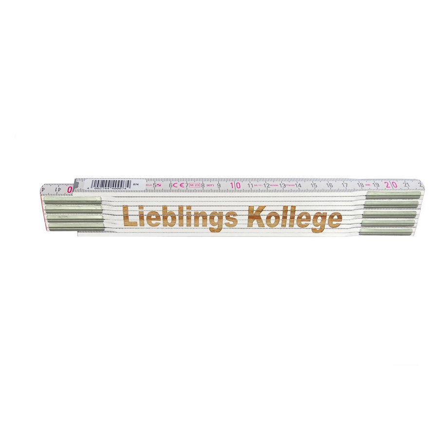 Stabila Zollstock aus Holz mit Lasergravur Lieblings Kollege, weiß, 2 m - Bild 2