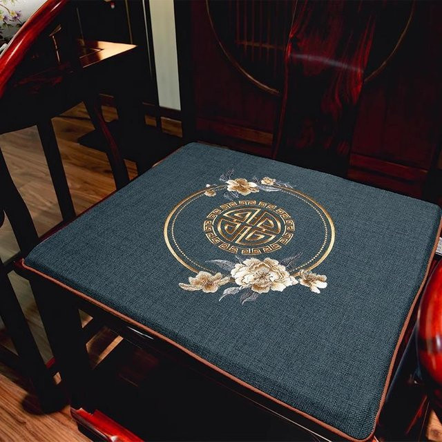 Sitzkissen im chinesischen Stil von Yiran Furniture, quadratisches Polster für Esszimmerstühle und Teestühle, B/B: 40 x 40 cm - Bild 1