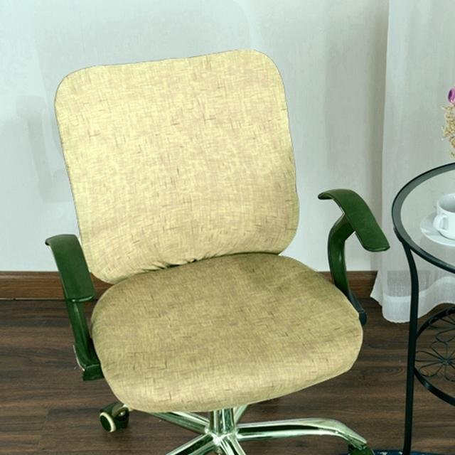 Housmife 2-teiliges Set Universal Split Stuhlbezug aus elastischem Spandex für Büro- und Esszimmerstühle, Beige - Bild 1