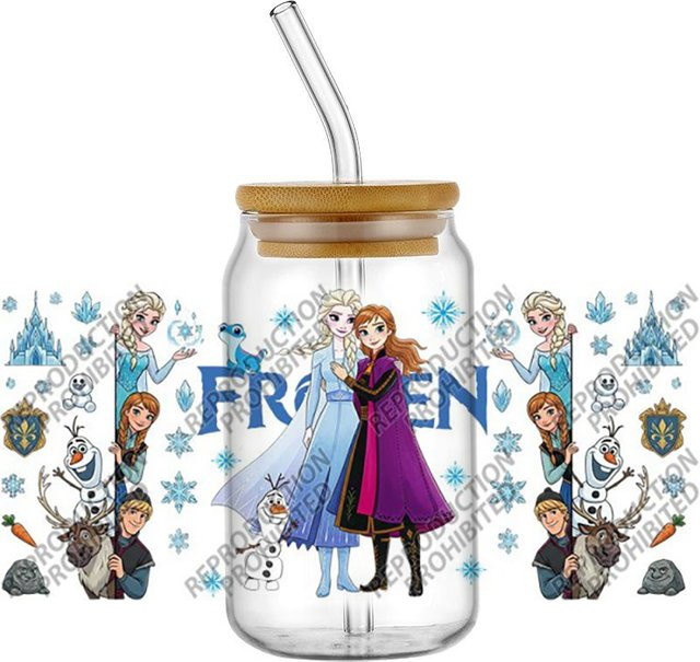 Funko Cartoon Prinzessin UV DTF 3D Transfer-Aufkleber für Glasbecher, Mehrfarbig - Bild 1