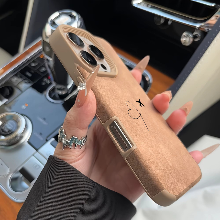 DecoPhone Kunstleder Handyhülle mit Flugzeugrouten-Liebesherz-Design für iPhone 11 bis iPhone 17 Pro Max und Air - Bild 2