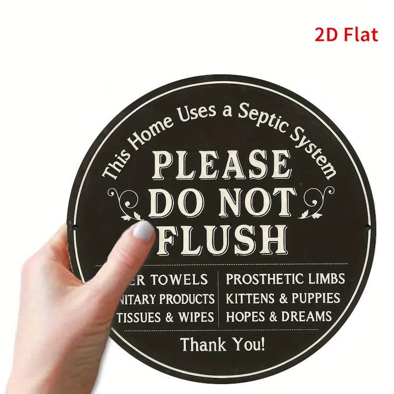 Potdemiel Septic System Erinnerungsschild aus Eisen in Schwarz als Wanddekoration für Garten und Garage - Bild 3