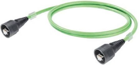 Weidmüller RJ45 Netzwerk Anschlusskabel CAT 5e SF/UTP Ethernet LAN in Grün, Länge: 5 m - Bild 1