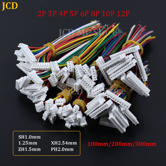 10 Stück Steckverbinder Set mit Abständen 1,0mm, 1,25mm, 1,5mm, 2,0mm und 2,54mm inklusive Buchsenstecker mit 2 bis 12 Polen - Bild 1