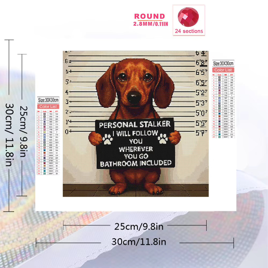 EverShine 5D-Diamant-Stickerei Hund als Mosaik-Handwerk zum Selbermachen für Anfänger - Bild 2
