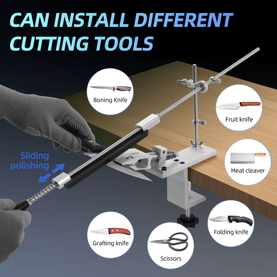 Sy tools 360 Grad Flip-Messerschärfersystem aus Aluminium in Silber - Bild 2