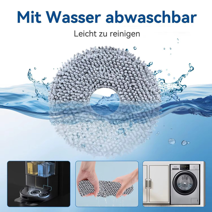 8 Stück Roborock Wischtücher passend für Q Revo, Qrevo Pro, QV 35A, QV 35S, Saros 10R, Qrevo Edge, S, Master, Slim, MaxV und Curve Zubehör - Bild 3