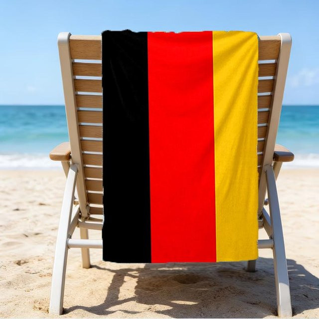 Strandtuch mit Deutschland Flagge und Karte von Happiness Goods B, Mikrofaser, schnelltrocknend, Mehrfarbig, Breite: 70 cm, Länge: 140 cm - Bild 1