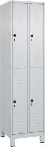 C+P Doppelstock-Spind Classic PLUS mit 2 Abteilen, Grau, H x B x T: 195 x 50 x 50 cm - Bild 1