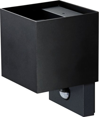 E2 QUBE Sensor LED-Außenwandleuchte in Schwarz mit Bewegungssensor, 7W, CCT und IP65 Schutzklasse - Bild 1