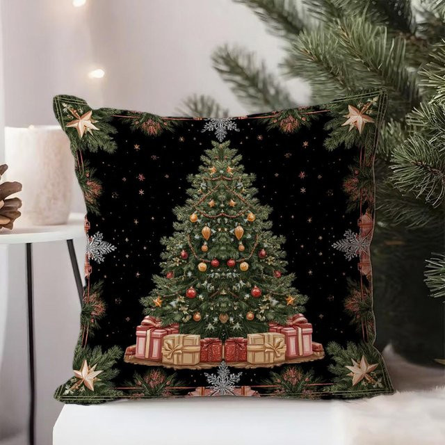 Dekorative Weihnachtliche Kissenbezüge von Tinika Chen in Multicolor, Peach Skin Material, B/B: 18 x 18 cm - Bild 1