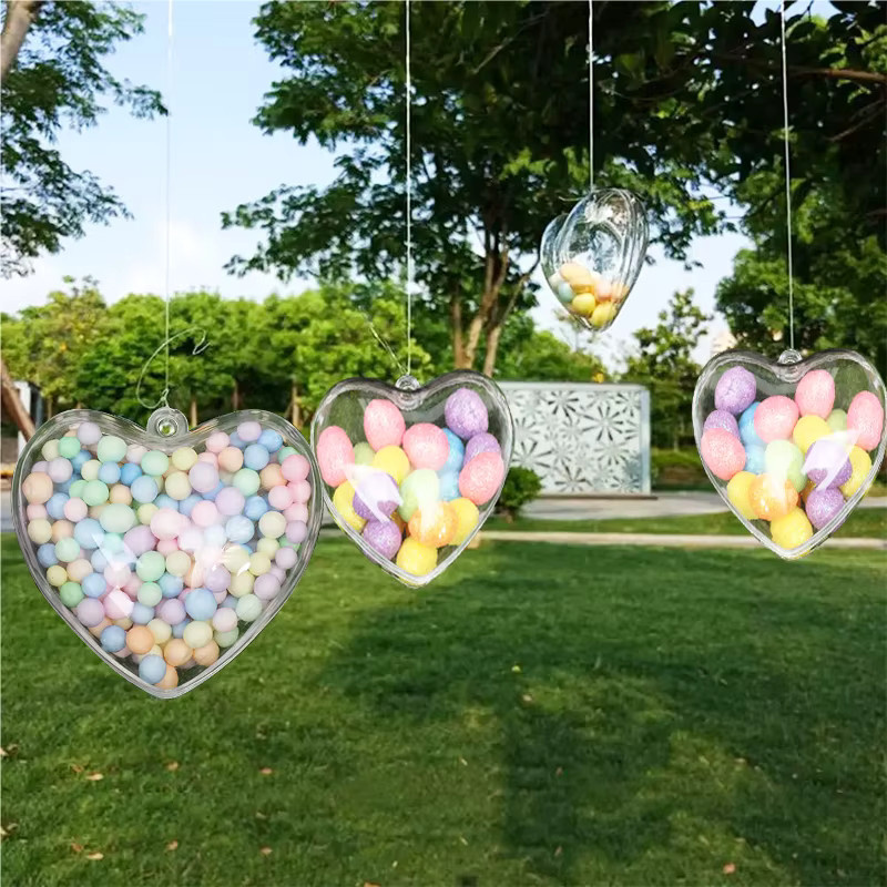 5 Stück transparente Liebesherz-Süßigkeitenboxen aus Kunststoff für Hochzeiten, Geburtstage und Partys - Bild 4