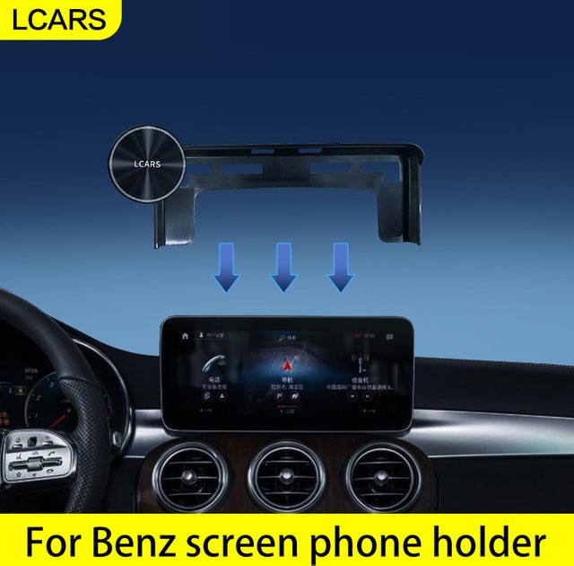 Magnetische Smartphone Halterung für Mercedes Benz CLA GLA GLC A B C V Klasse Dashboard Bildschirm Navigation Halterung in Schwarz - Bild 1