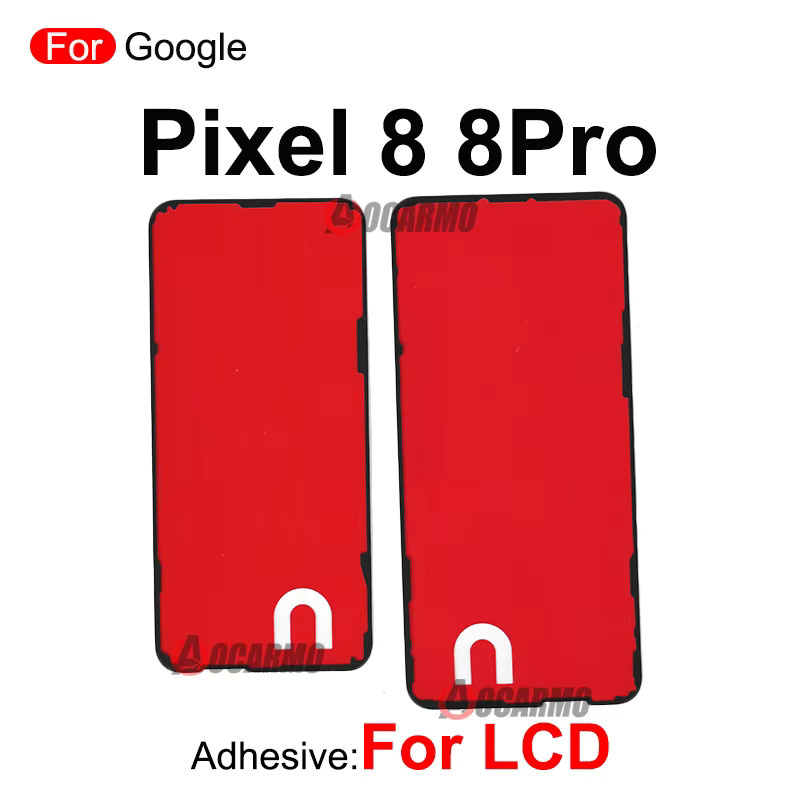 Kleber-Set für Google Pixel 8 Pro, 8 Pro und 8a zur Befestigung von LCD Display und Rückseite in Rot - Bild 2