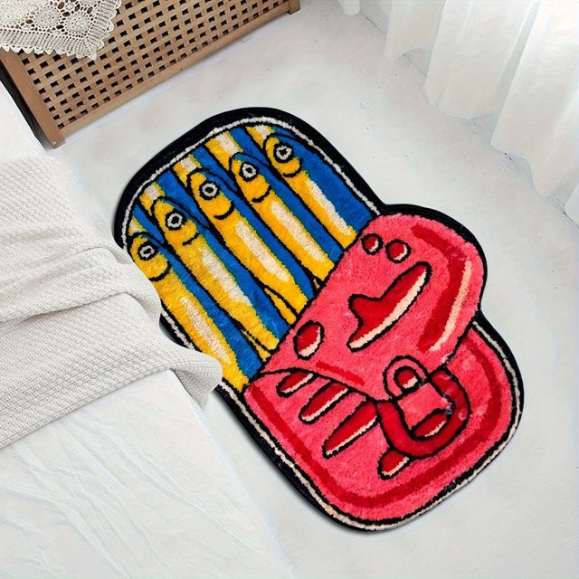 VIKAMA Teppich mit Sardinen-Print in Multicolour, rutschfest und pflegeleicht, B/T: 60 x 40 cm - Bild 1