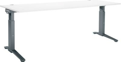 Schäfer Shop Genius Schreibtisch ERGOSTYLE S, manuell höhenverstellbar, Rechteck, C-Fuß, B/T/H: 200 x 80 x 67,5-89,5 cm, weiß/anthrazit - Bild 1