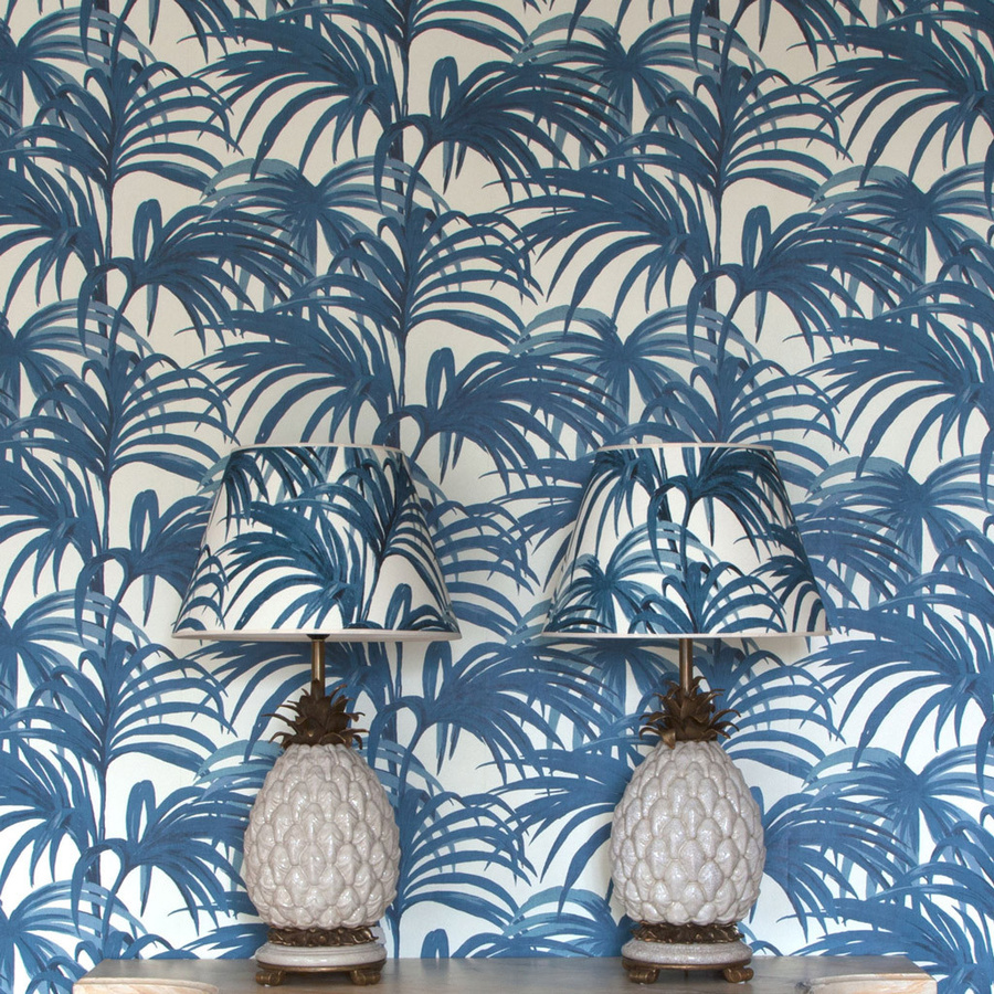 House of Hackney Wandtattoo Mural Palmeral in Off-White und Azure mit botanischem Floral-Design - Bild 1