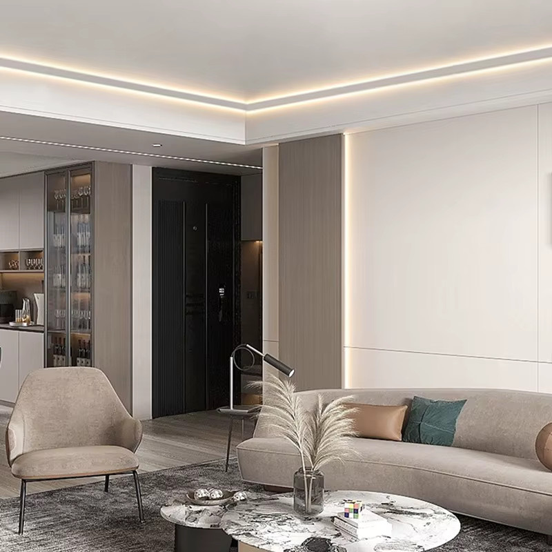 Khelse LED Aluminium Profil für Deckenmontage mit PC Diffusor in Weiß, 1 m Länge - Bild 3
