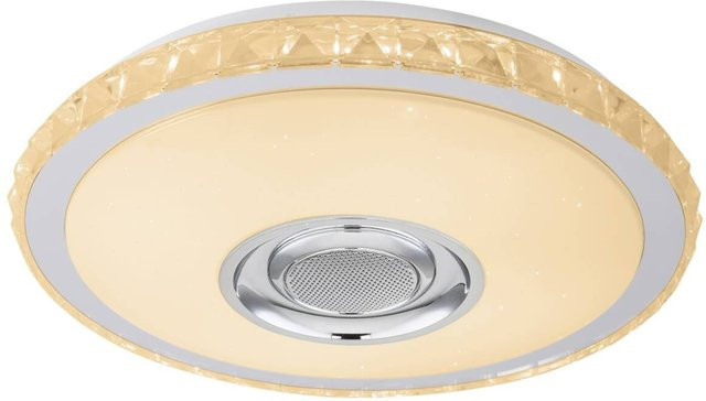 POCOline Deckenleuchte Sonido LED RGBW in Weiß und Chrom mit Fernbedienung, H: 8 cm, B: 41 cm - Bild 1