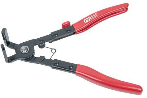 KS Tools Schlauchklemmenzange abgewinkelt aus Spezialstahl in Rot - Bild 1
