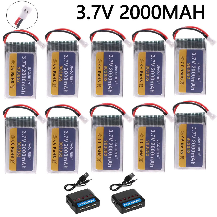 Syma Lipo-Akku und Ladegerät Set für RC Quadcopter mit 3,7 V und 2000 mAh sowie XH2.54 Stecker - Bild 3