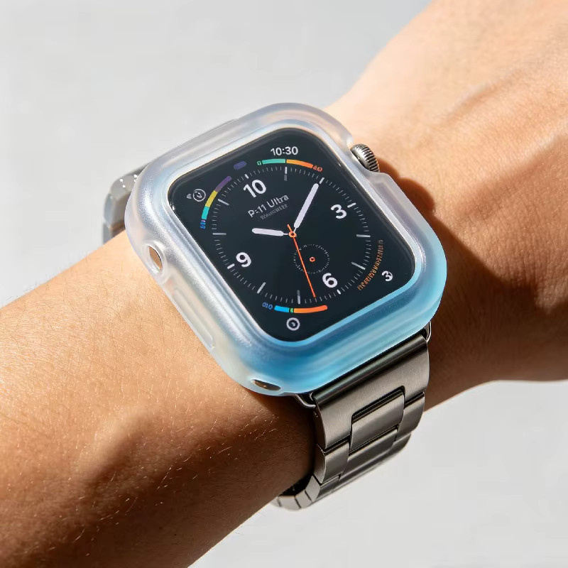 Transparente TPU-Soft-Hülle mit Farbverlauf für Apple Watch S11 Ultra in Multicolour (Transparent, Purple, Blue) – Kratzfeste und stoßfeste Schutzhülle - Bild 2