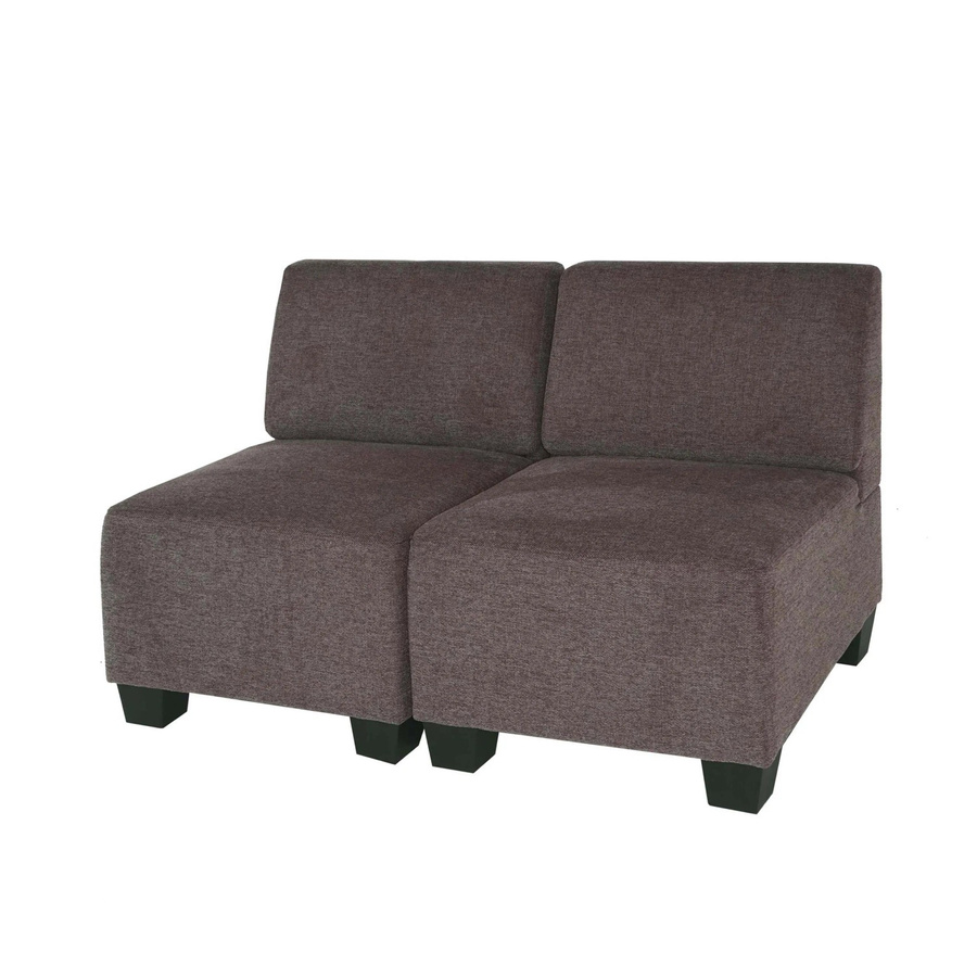 MCW Moncalieri Modular 2-Sitzer Sofa Couch in Braun ohne Armlehnen aus Stoff und Textil B/T/H: 114 x 72 x 76 cm - Bild 2
