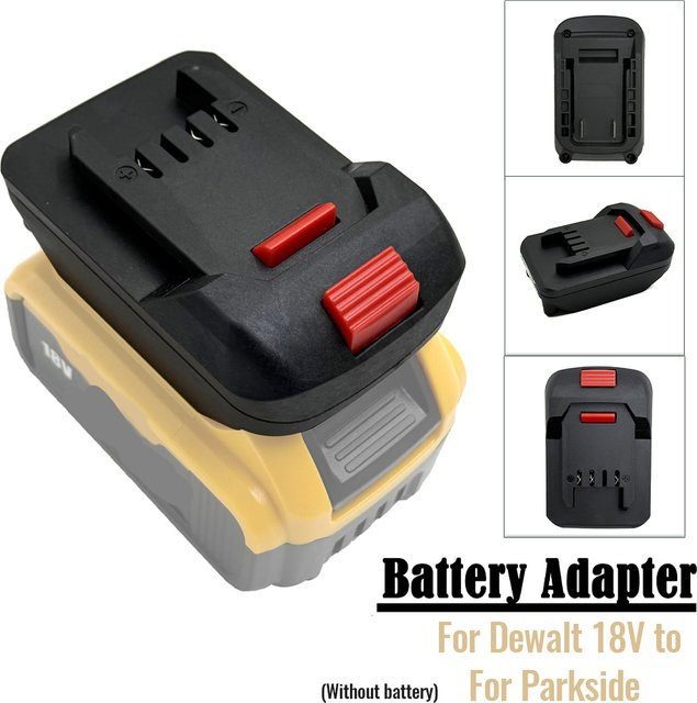 Batterieadapter-Konverter für DeWalt 18V Lithium-Akku zu Lidl Parkside 20V Li-Ionen Elektrowerkzeug-Zubehör in Schwarz - Bild 1