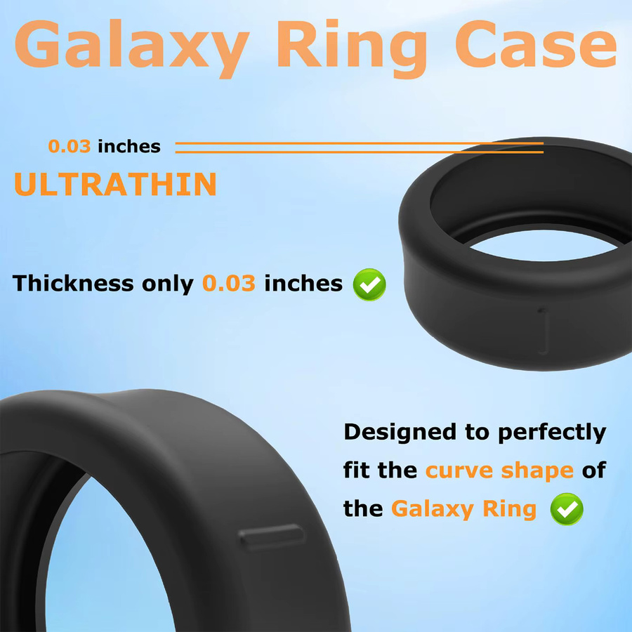 xDfind Silikonhülle für Samsung Galaxy Ring in Schwarz, kratzfeste und weiche Schutzhülle - Bild 2