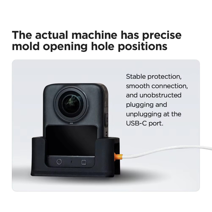 DJI Osmo 360 Silikon Schutzhülle mit Objektivschutz und Display-Schutz in Schwarz - Bild 3