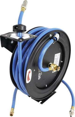 BGS Technic Druckluftschlauch mit automatischem Aufroller, Blau/Schwarz, 15 m - Bild 2