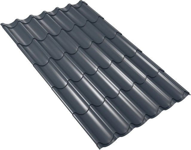 Weckman Pfannenblech Typ 2 in Anthrazit, B: 114,0 cm, H: 45,0 cm, Stärke: 0,5 mm - Bild 1