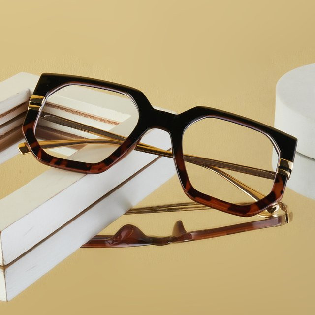 RELEN Korrektionsbrille, Metall, Vollrand, Square, Braun, Damen - Bild 1