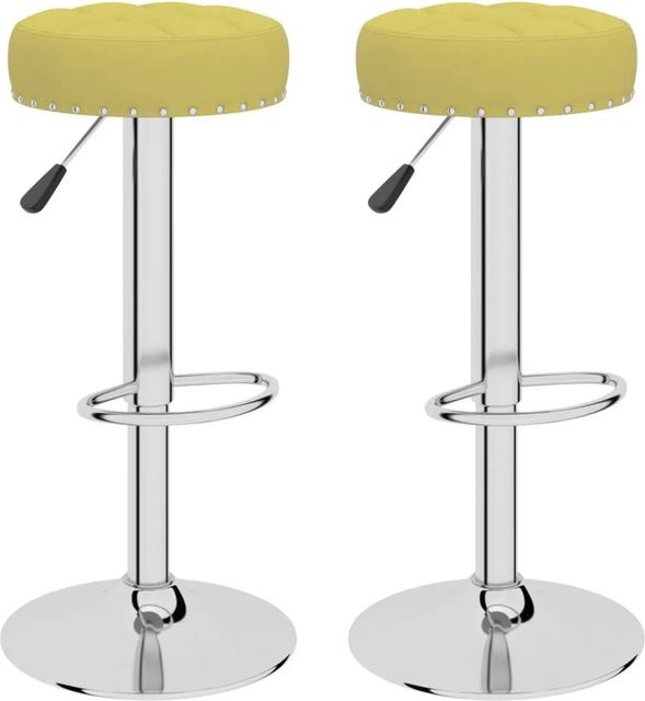 DELUKE Barhocker KENT 2er Set, höhenverstellbare Barstühle aus grünem Stoff, drehbar, für Küche und Hausbar - Bild 1