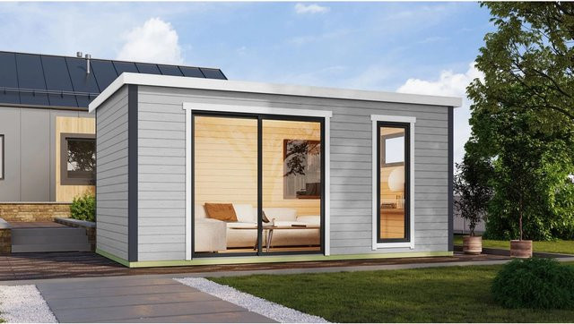 Lasita Gartenhaus Austin Maja in Lichtgrau B/H/T: 525,2 x 239,4 x 315,2 cm - Bild 1