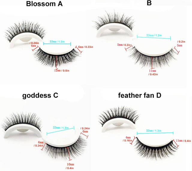 GoolRC Falsche Wimpern, 2 Paar, Selbstklebend, Weiß, Natürlich - Bild 1