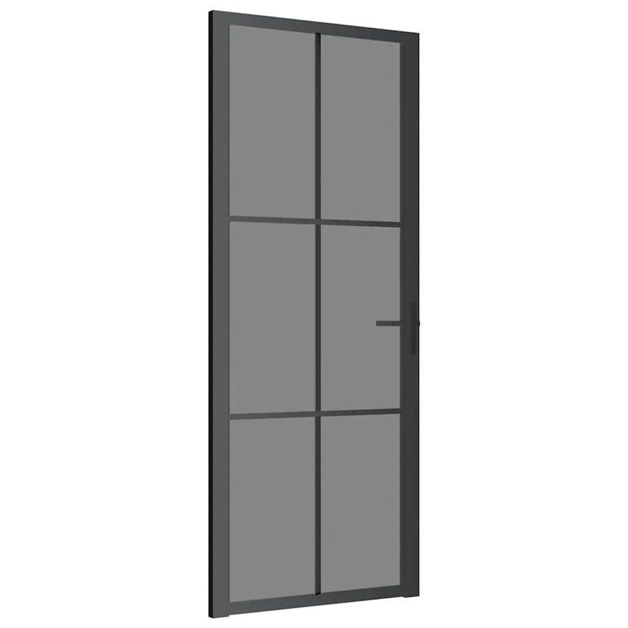 vidaXL Innentür modern aus Aluminium und ESG-Glas in Schwarz, B/H: 83 x 201,5 cm - Bild 2