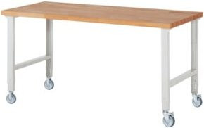 Rau Fahrbare Werkbank 7000-1 höhenverstellbar grau/mehrfarbig B/T/H: 200 x 90 x 95-100 cm - Bild 1