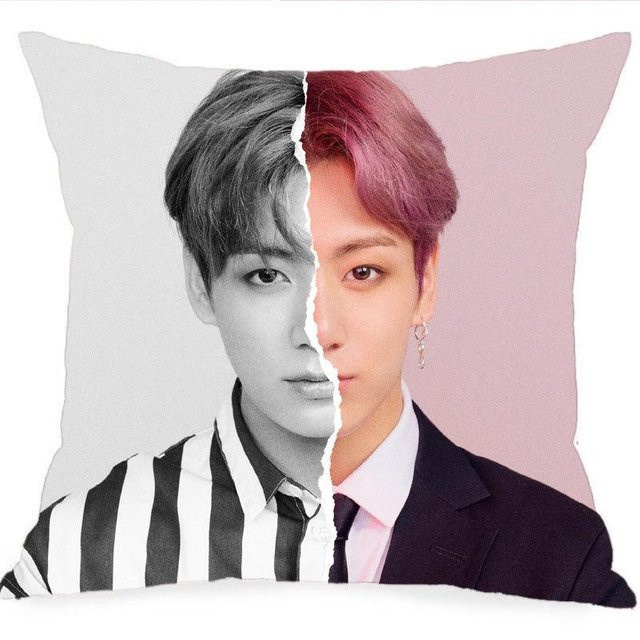 Kpop BTS Bangtan Boys JUNG HOOK Kissenbezug Pink Pfirsichhaut-Material - Bild 1