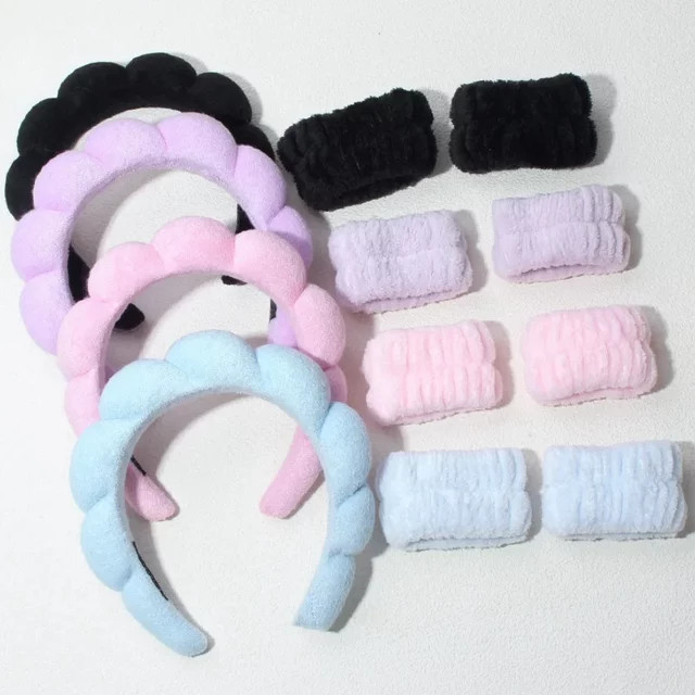 CNKESS Wasch-Stirnband-Set mit Armbändern und Scrunchies, Unisex - Bild 1