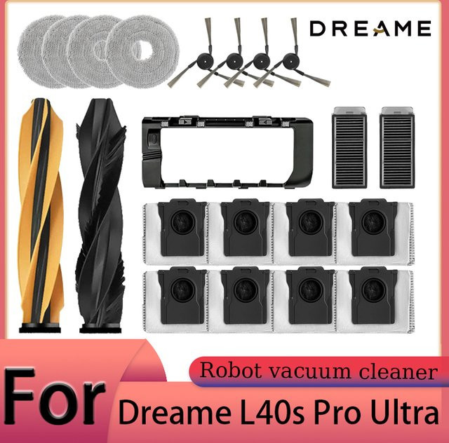 Dreame L40s Pro Ultra Roboterstaubsauger Zubehör Set mit Hauptbürste, Seitenbürste, HEPA-Filter, Wischtüchern und Staubbeuteln in Multicolour - Bild 1