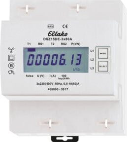Eltako Drehstromzähler DSZ15DE-3x80A digital in Weiß mit 80 A - Bild 1