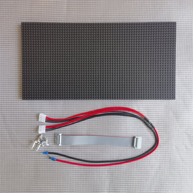 TLXT LED-Anzeige P5 RGB Vollfarb-Modul Indoor, B: 320 mm, H: 160 mm, 32x64 Pixel, HUB75 Anschluss, Schwarz/Multicolor - Bild 1