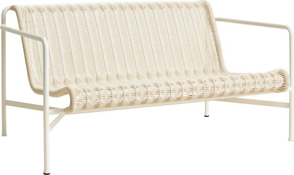 HAY Palissade Cord Lounge Sofa in Weiß mit Stahlrahmen und UV-beständiger Polyesterschnur