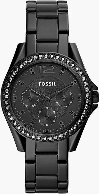Fossil Multifunktionsuhr, Edelstahl, Schwarz, 38 mm, Kristall - Bild 1